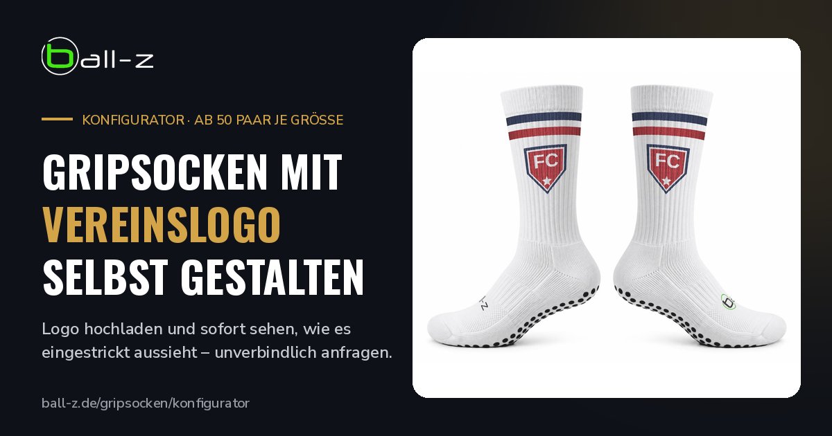 Gripsocken mit Vereinslogo selbst gestalten: So funktioniert der Ball-z-Konfigurator